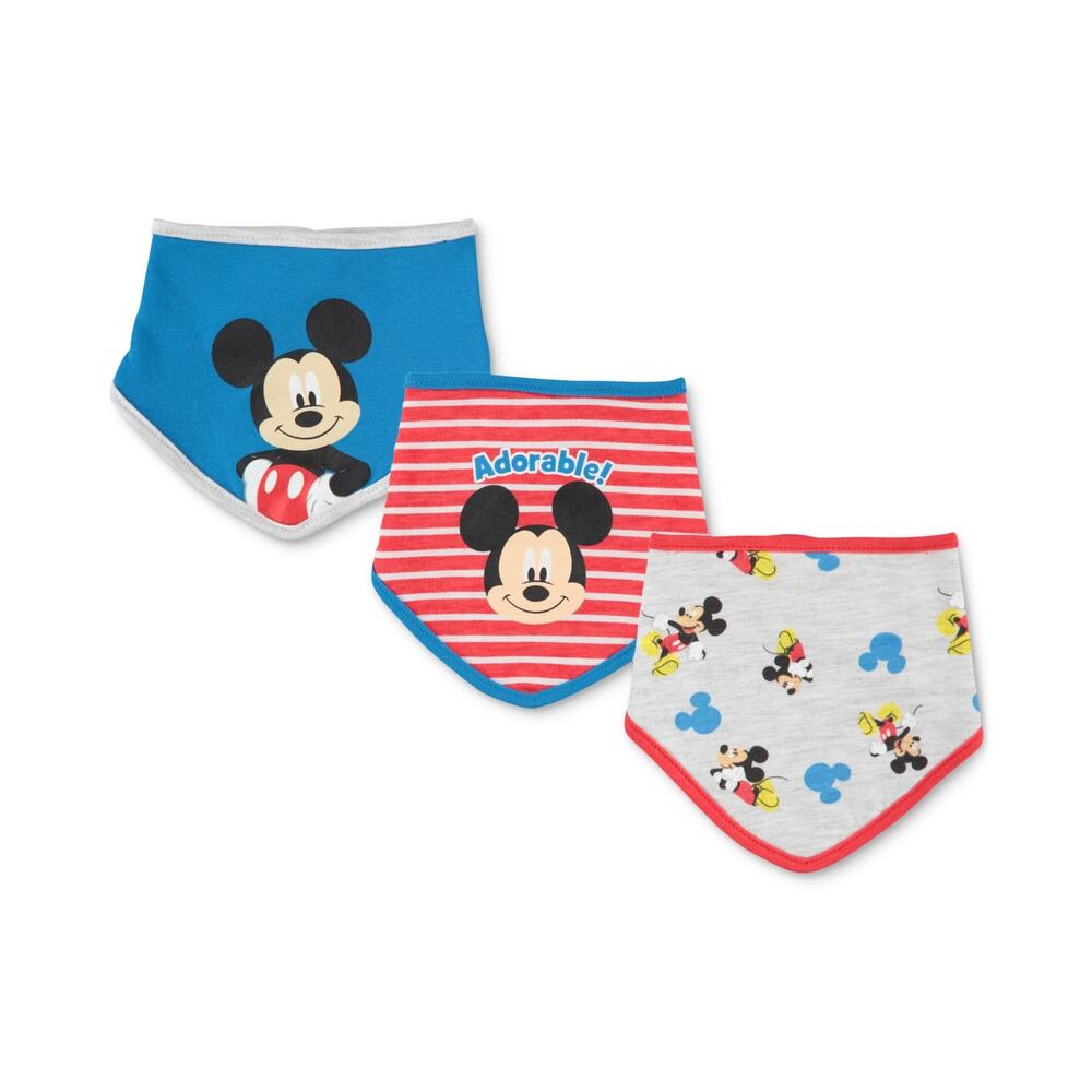 Disney Baby  Boys Mickey Mouse Bandana Bib Pack of 3 NWT